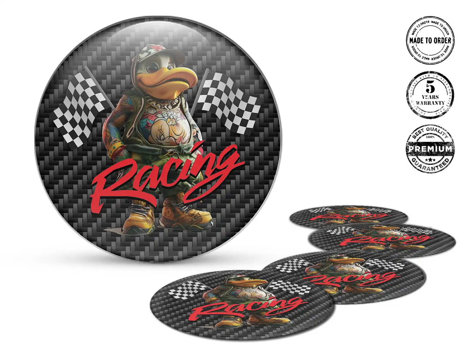 Custom Wheel Stickers Sleek Racing Grid