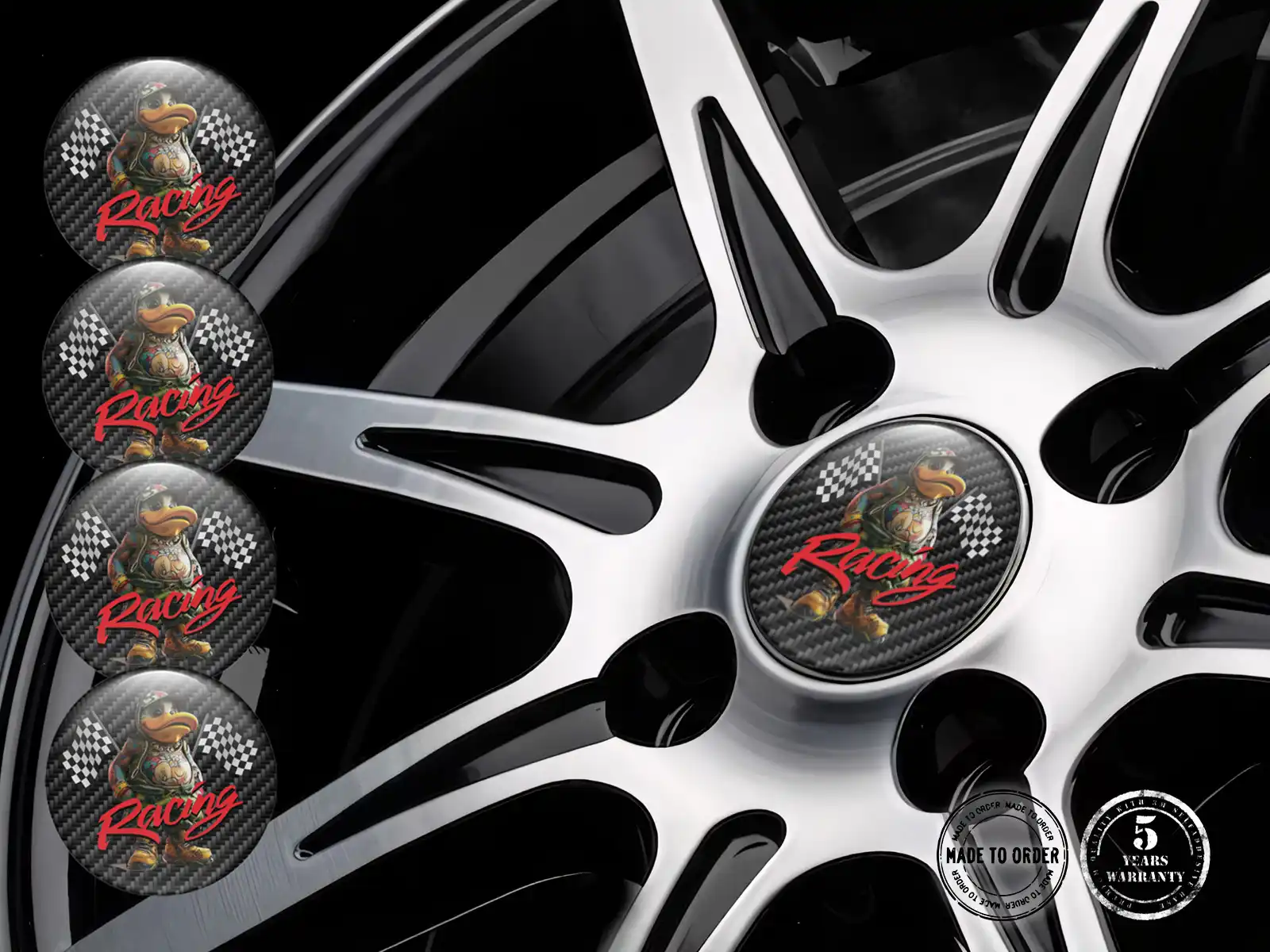 Custom Wheel Stickers Sleek Racing Grid