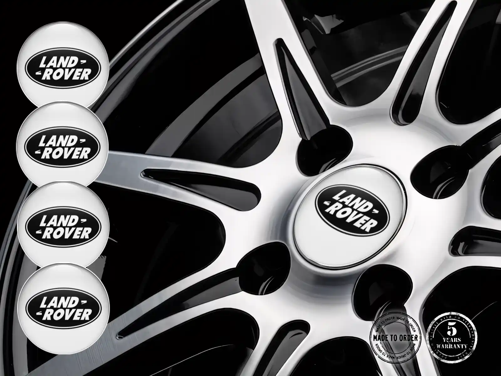 Land Rover Domed Emblem Design Resin Wheel Logos