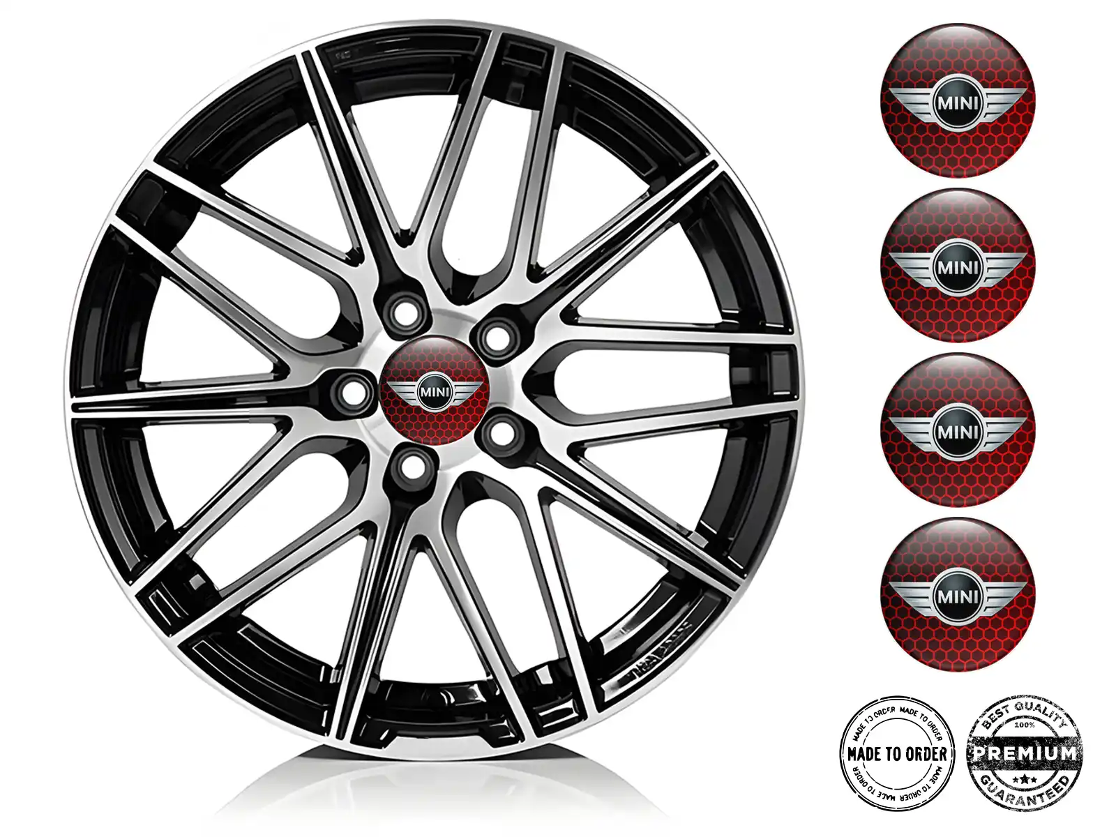 Mini Cooper Wheel Emblems Style High-Quality Dome Labels