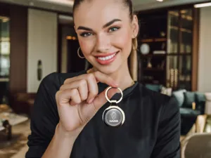 Saab Portachiavi Fighi Look Moderno in Acciaio Inox