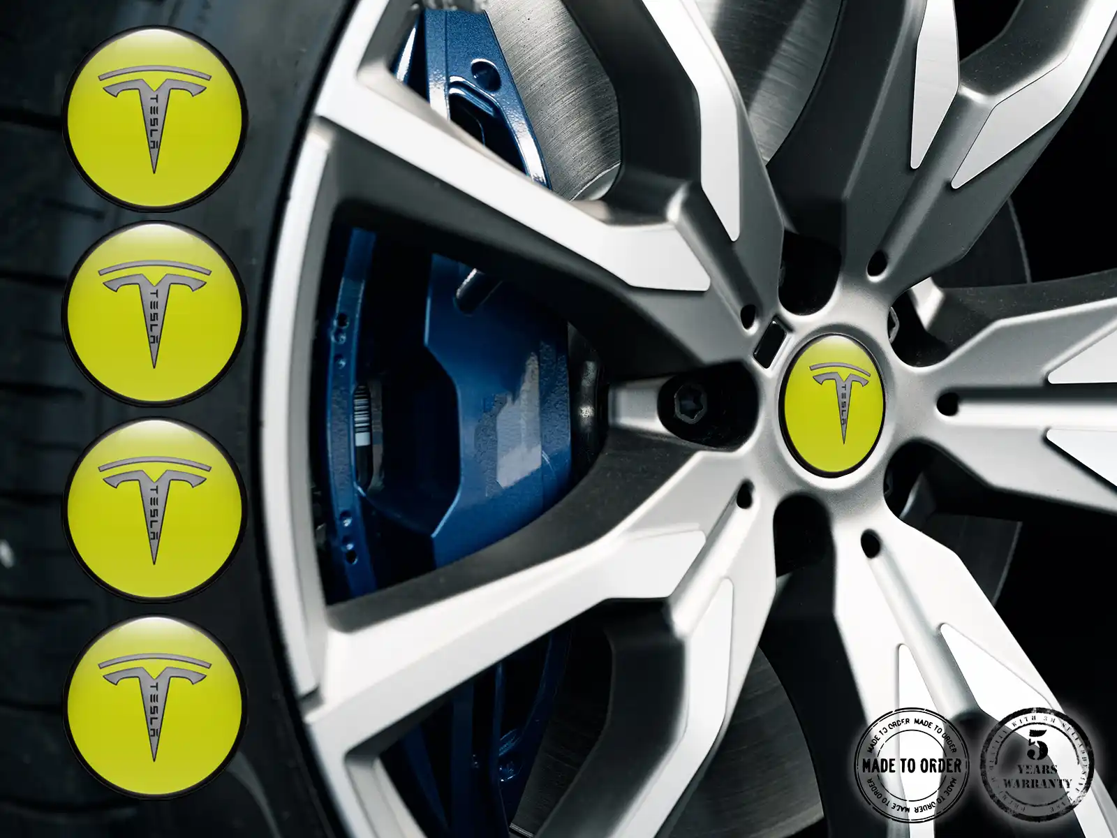 Tesla Wheel Sticker Logo Resin Domed Design