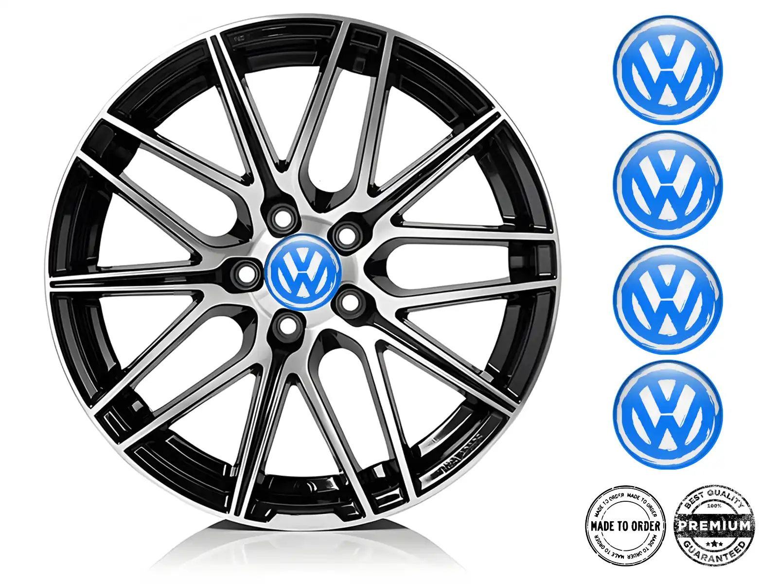 VW Wheel Badge Style Custom Dome Logos