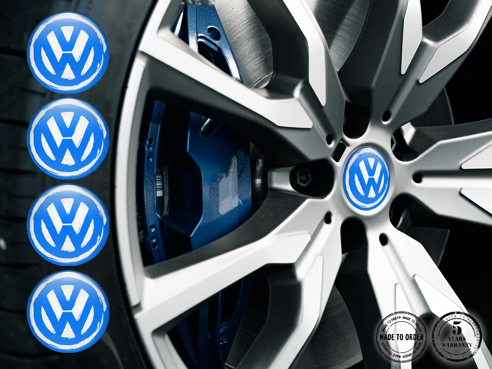 VW Wheel Badge Style Custom Dome Logos