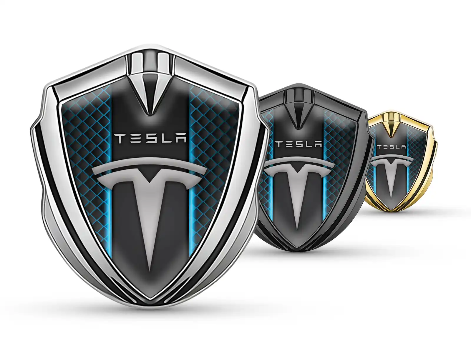 Tesla Emblem Fender Badge Luxury Finish Stainless Steel