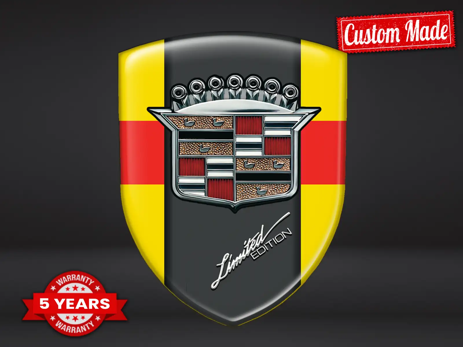 Cadillac Silicone Decal Limited Domed Racing Sport Logo